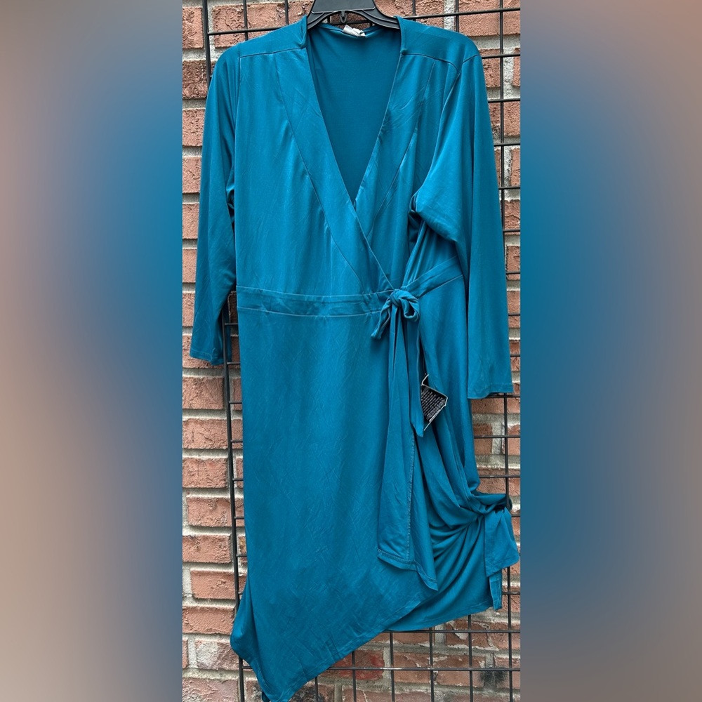 Avenue Teal Wrap Dress